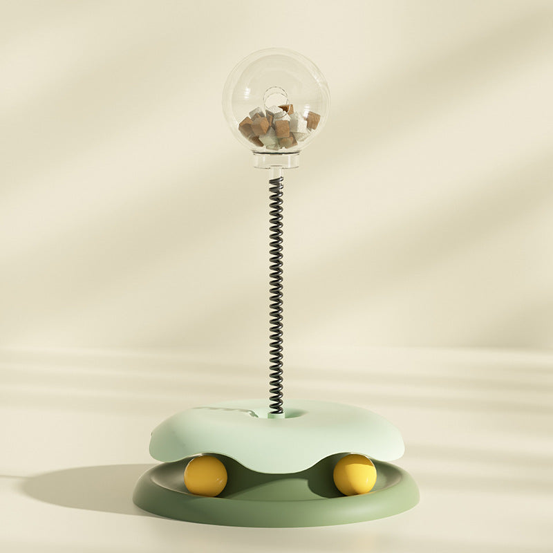 Pinermen 2-in-1 Cat Treat Spring Toy with Ball Track