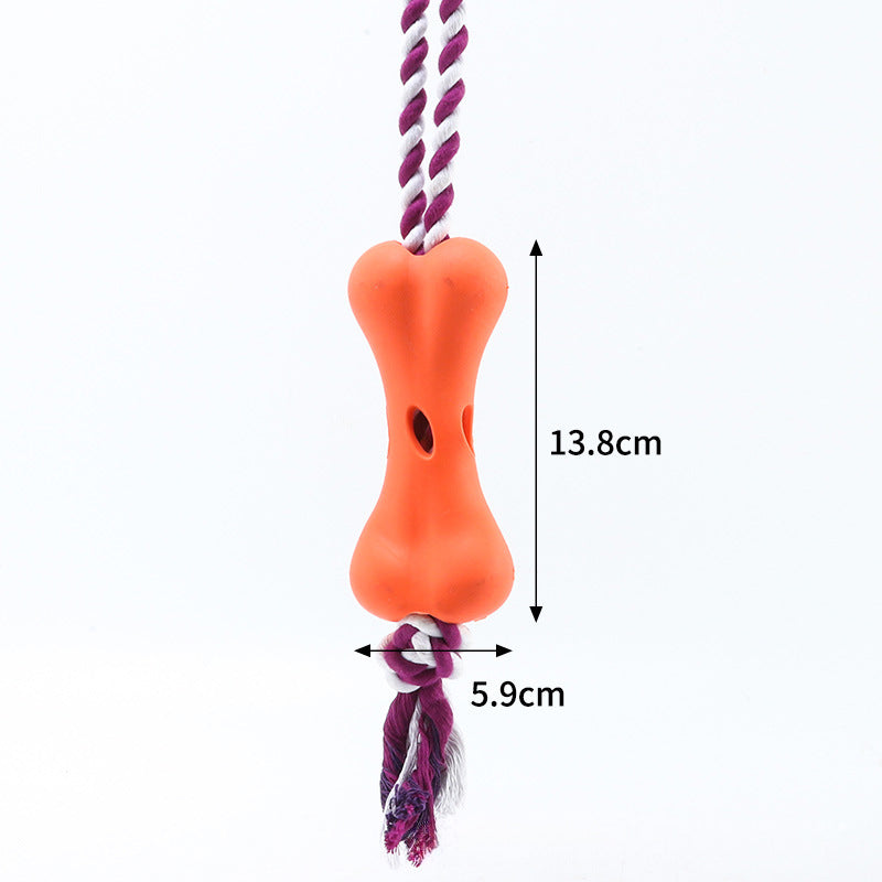 Pinermen Treat Bone Rope Toy for Dogs, Fill-and-Chew Tug Toy