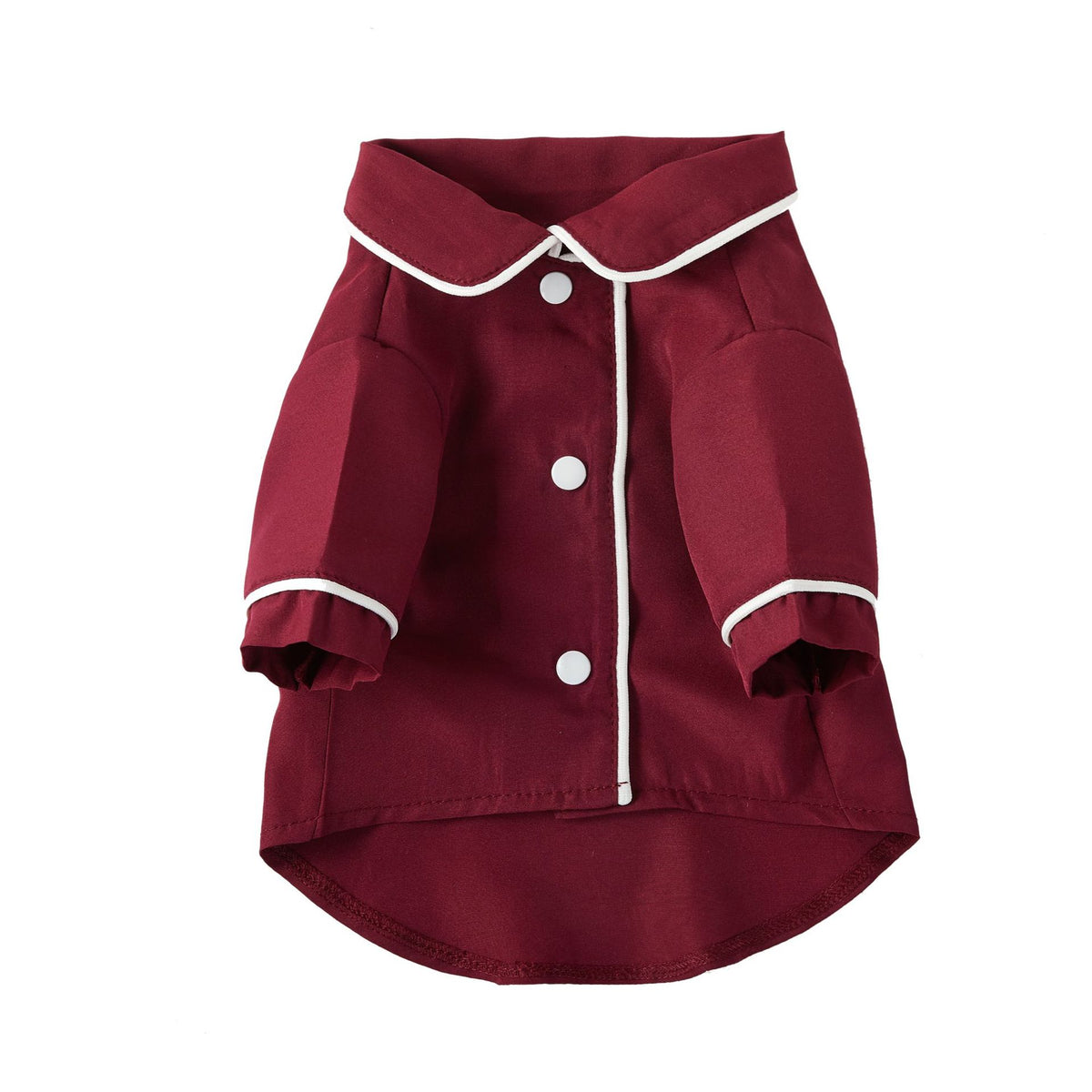 Classic Button-Up Dog Pajamas with Piping, Pet PJs for Small Dogs and Cats