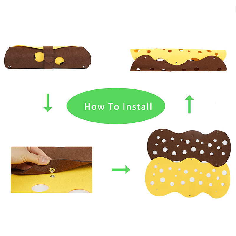 How to snap the felt sheet into a cat tunnel