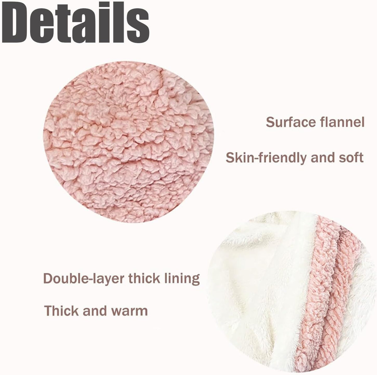 Close-up of the cape's soft flannel outer and thick lining