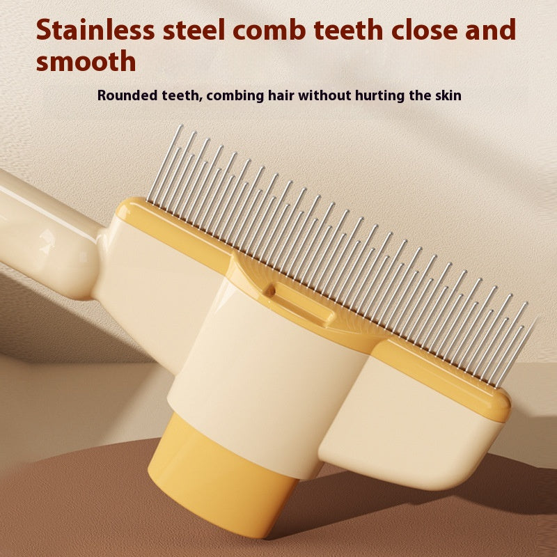 Close-up of the stainless steel comb teeth